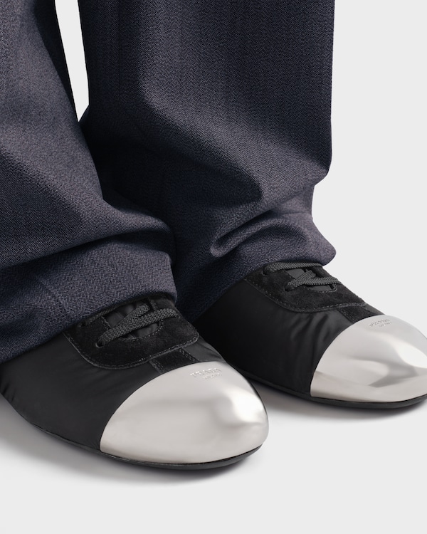 Collapse Re-Nylon and suede sneakers with metal toecap Collapse Re-Nylon and suede sneakers with metal toecap