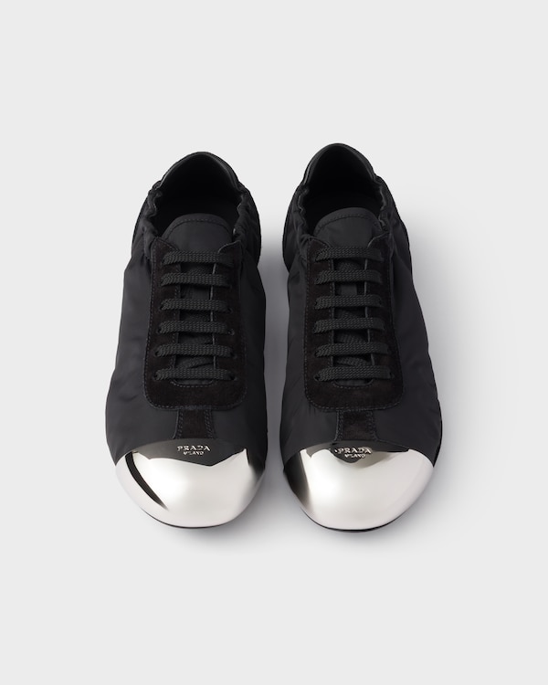 Collapse Re-Nylon and suede sneakers with metal toecap Collapse Re-Nylon and suede sneakers with metal toecap