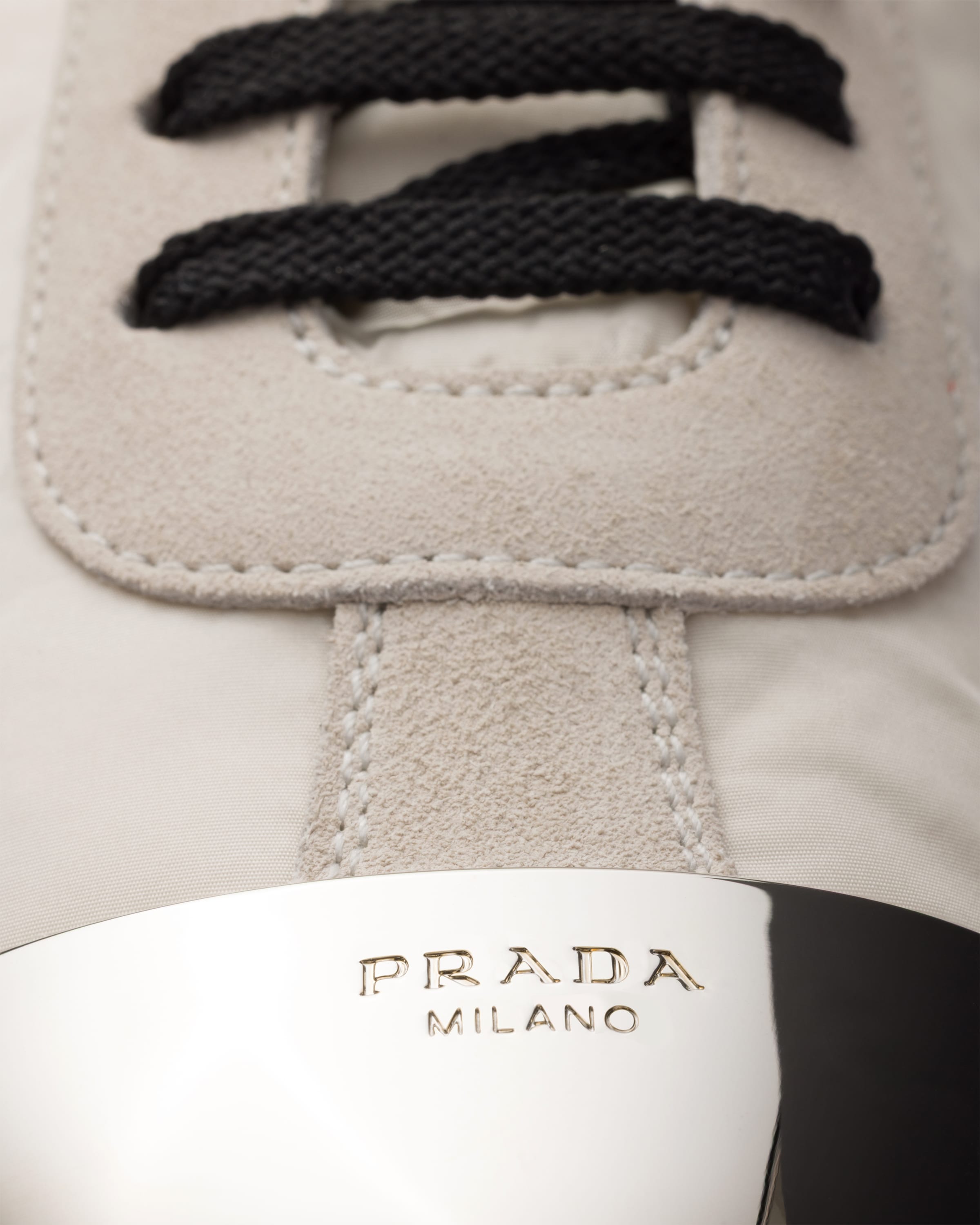 Collapse Re-Nylon and suede sneakers with metal toecap