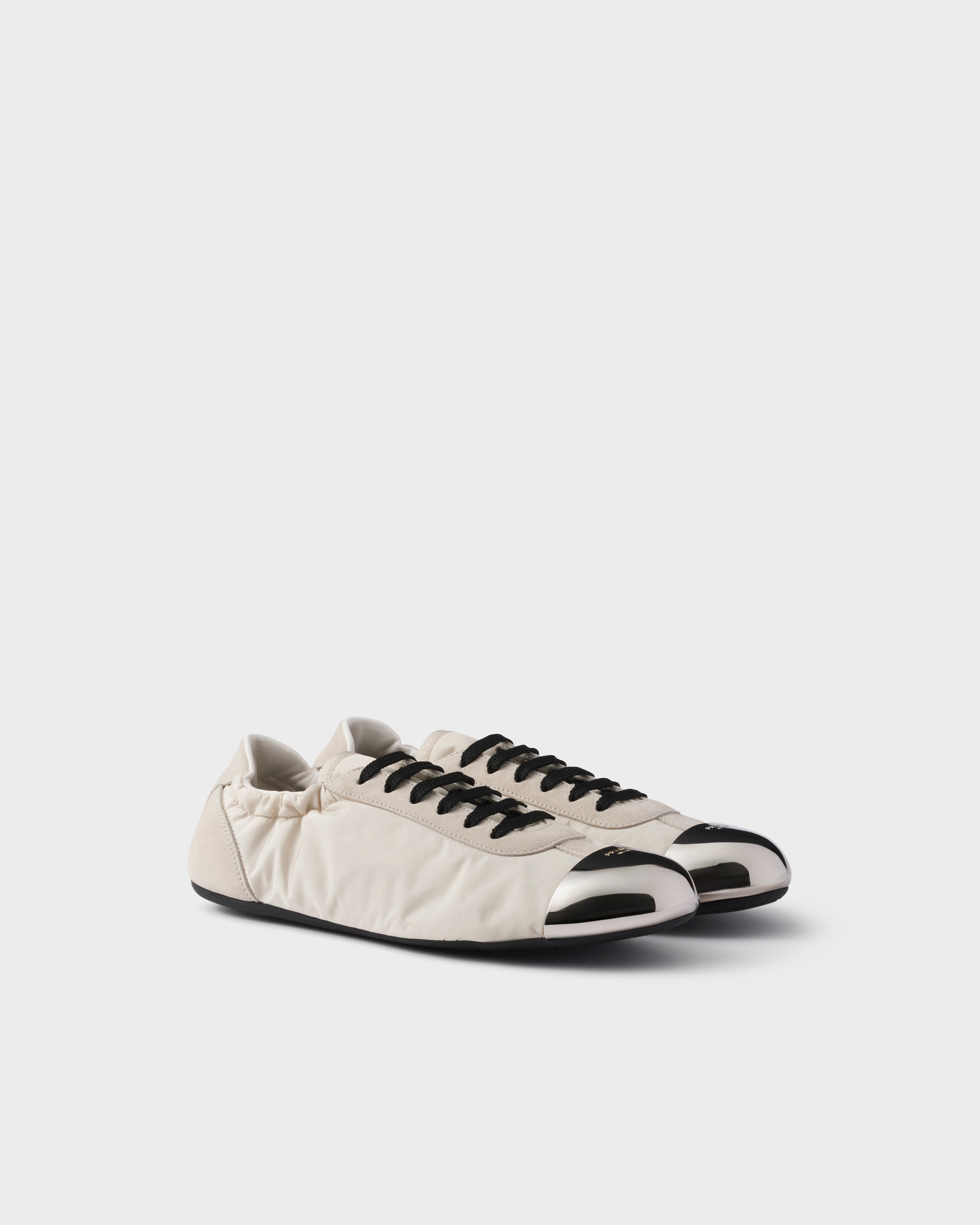 Prada Collapse Re-nylon And Suede Trainers With Metal Toecap
