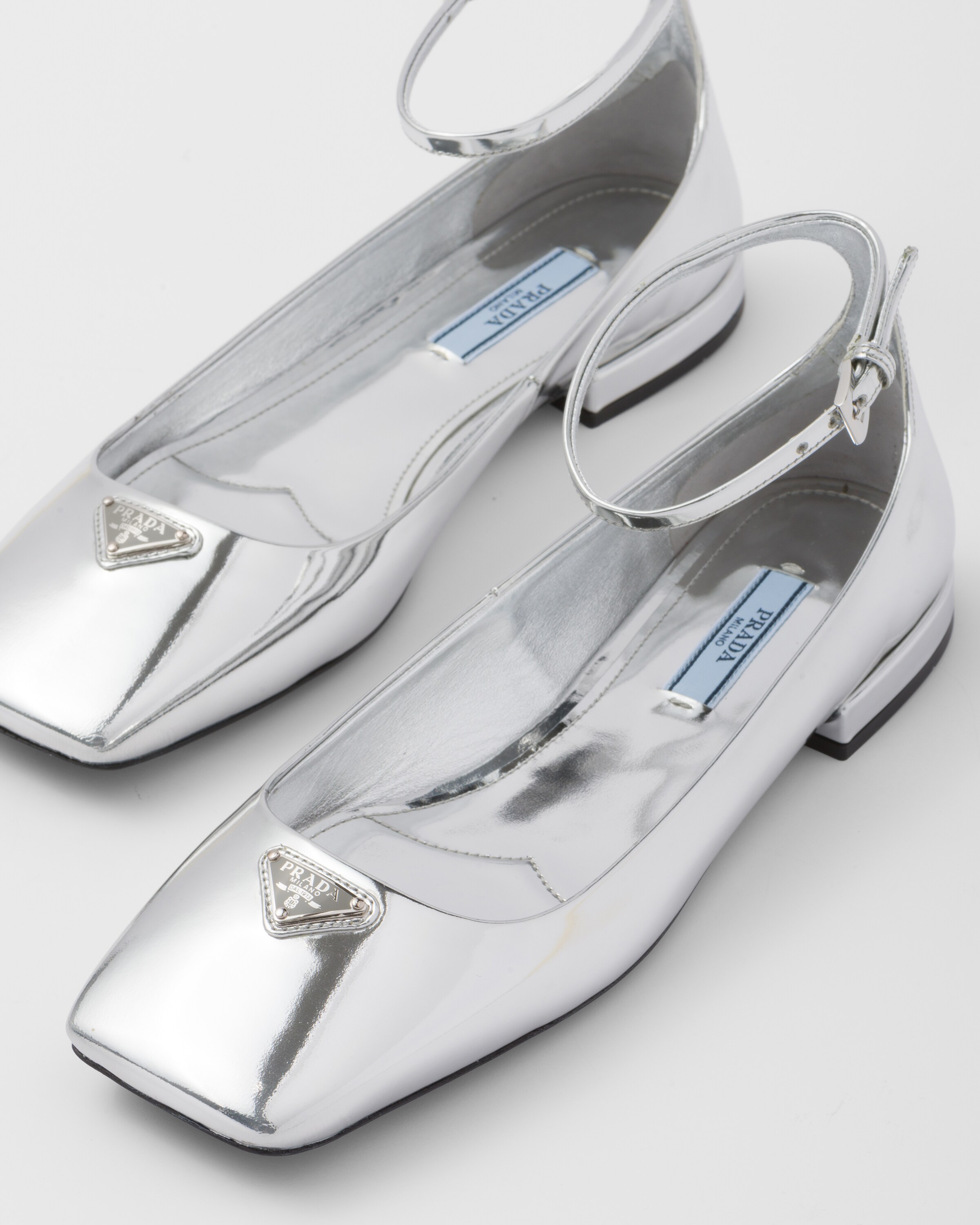 Prada deals silver flats