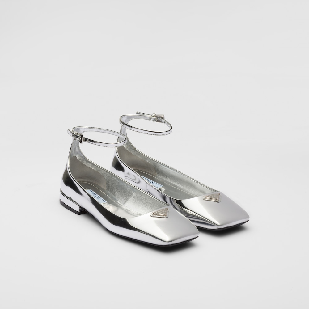 Prada Ballerine in pelle metallizzata 1