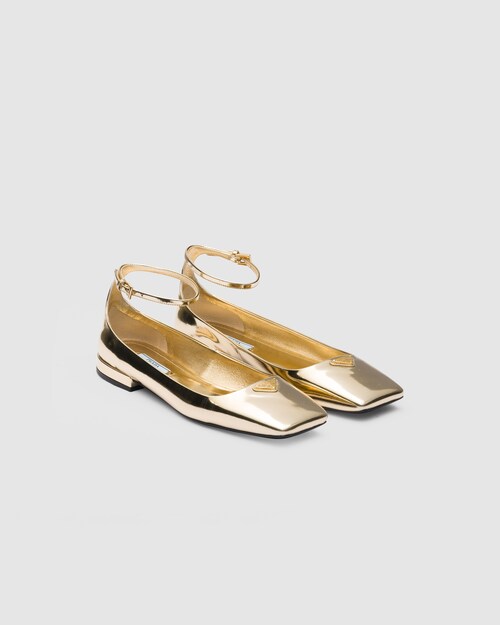 prada metallic flats