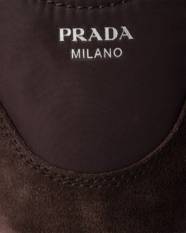 Collapse Re-Nylon and suede ballerinas - Coffee Collapse Re-Nylon and suede ballerinas - Coffee