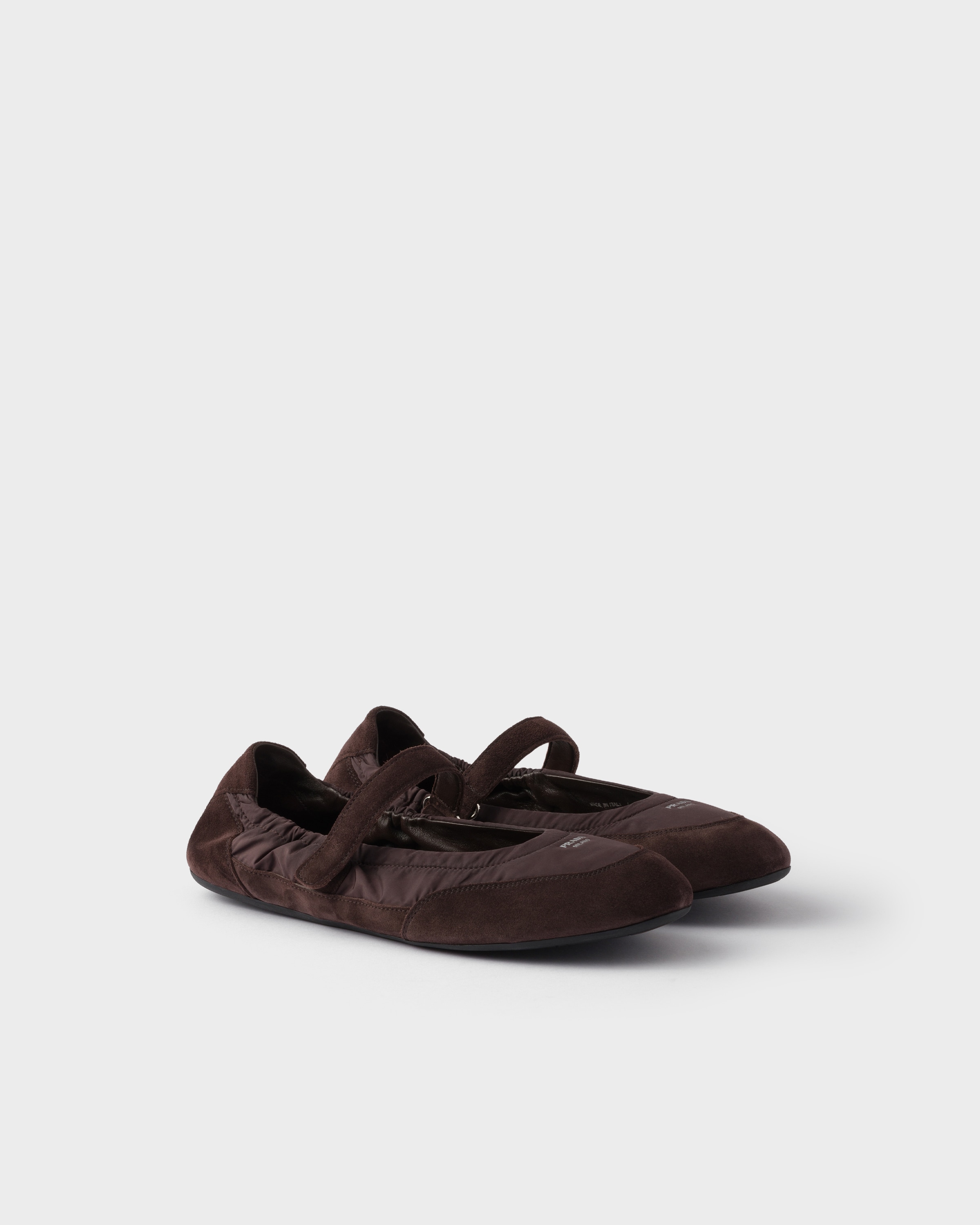 【関税&送料込】Prada Brown Suede Ballerinas Cocoa Brown Suede ballerinas | PRADA