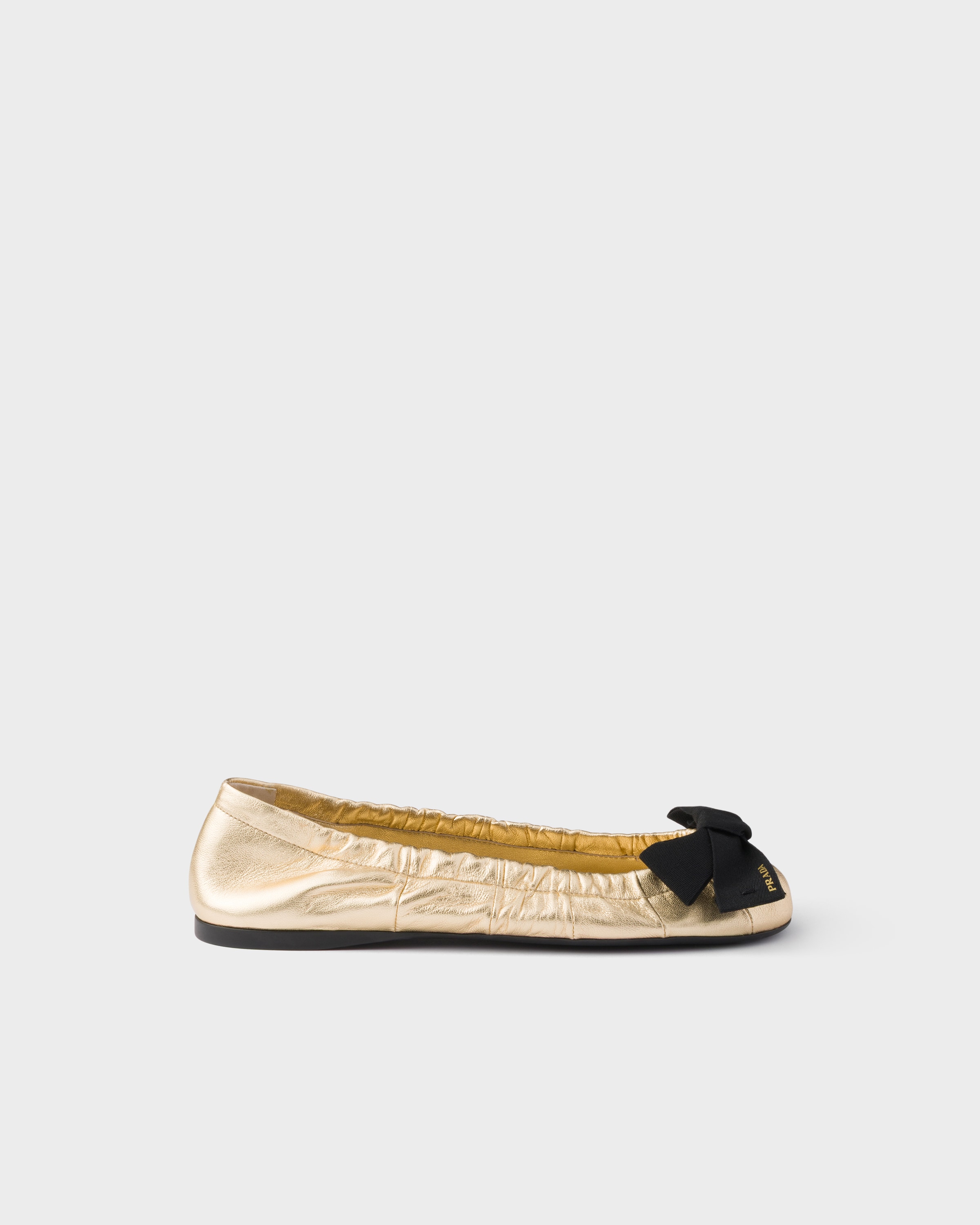 Prada Mordoré nappa leather ballerinas with bow