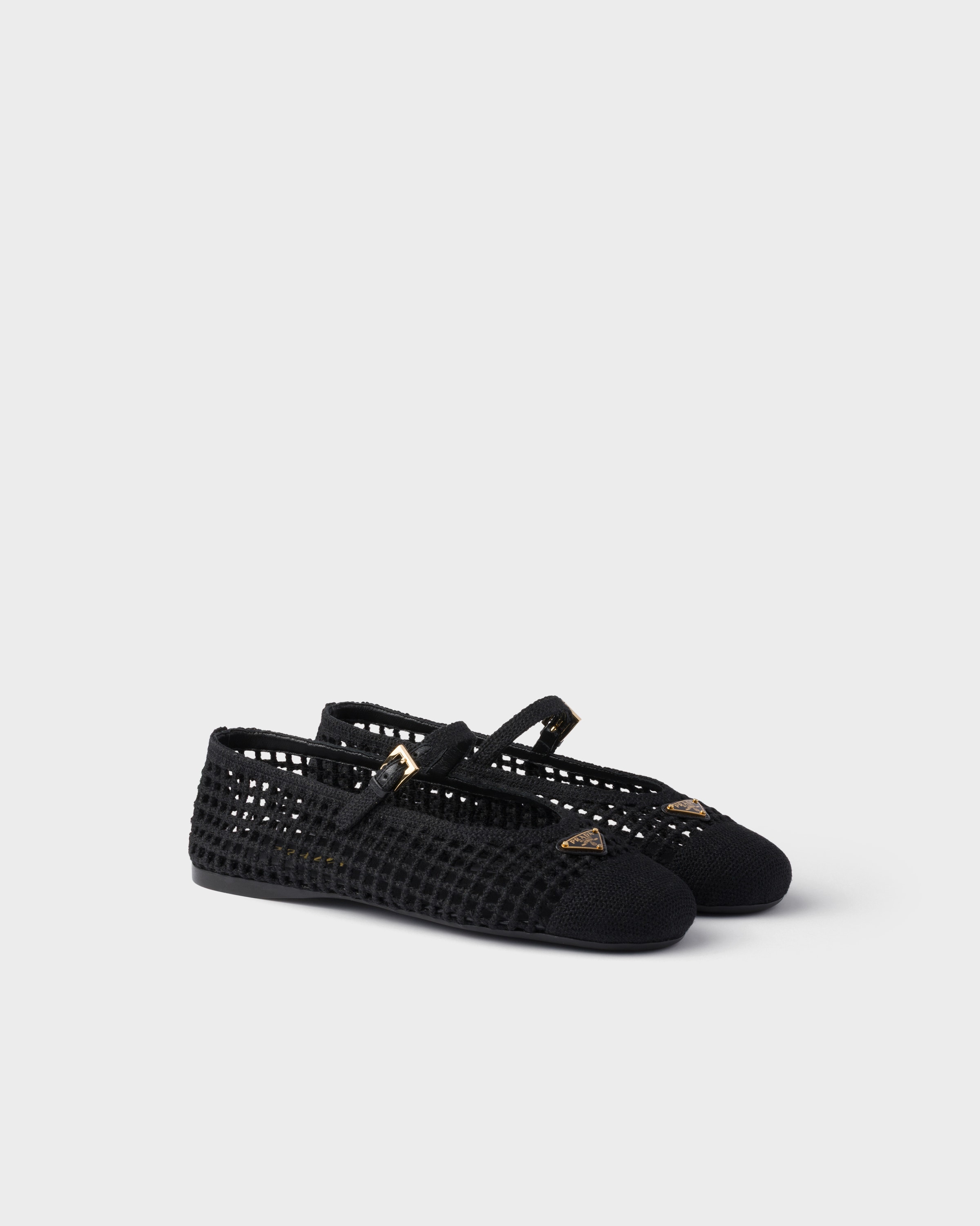 Black Crochet Ballerinas | PRADA