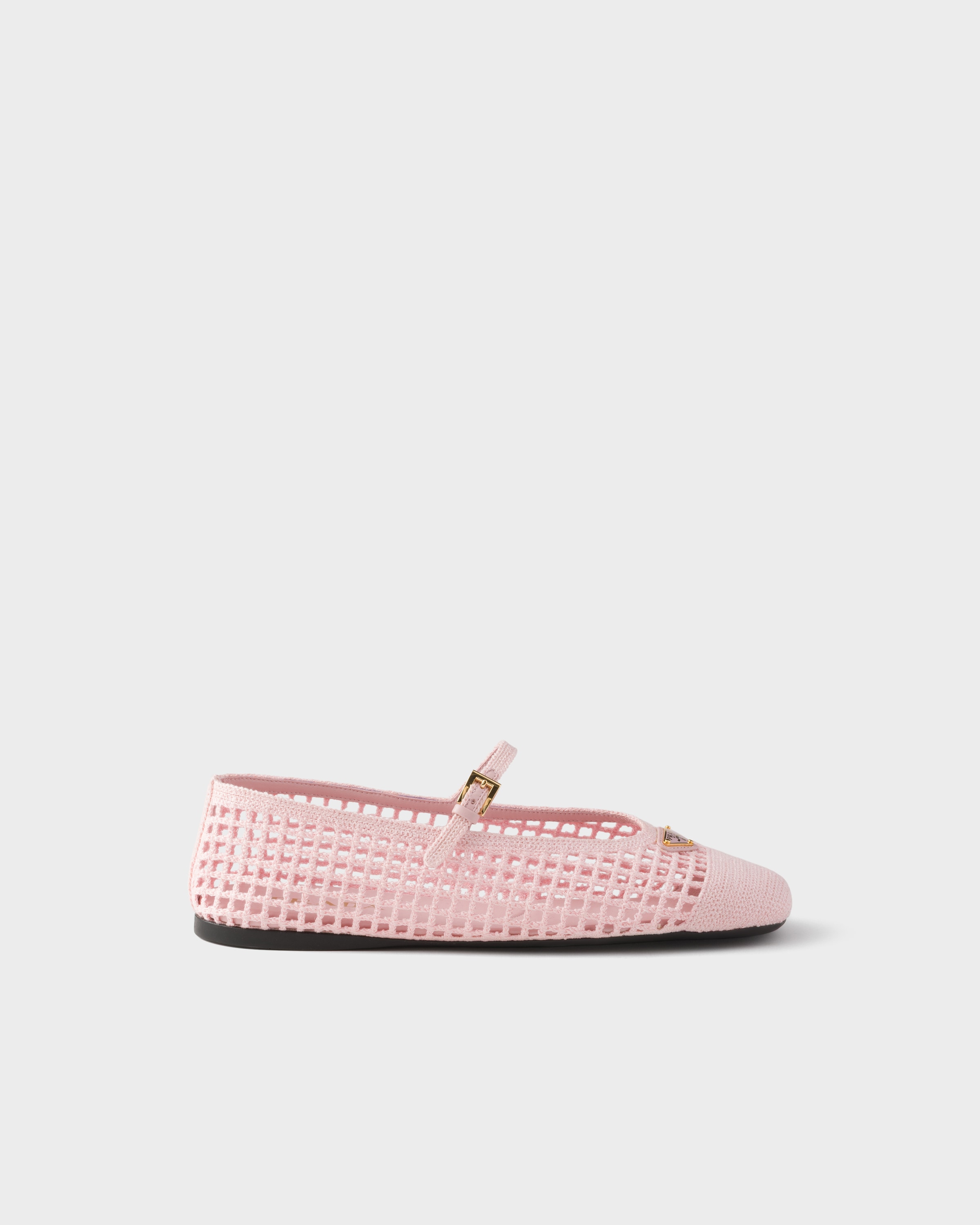 Prada Crochet Ballerinas, Woman, Orchid Pink, Size 39