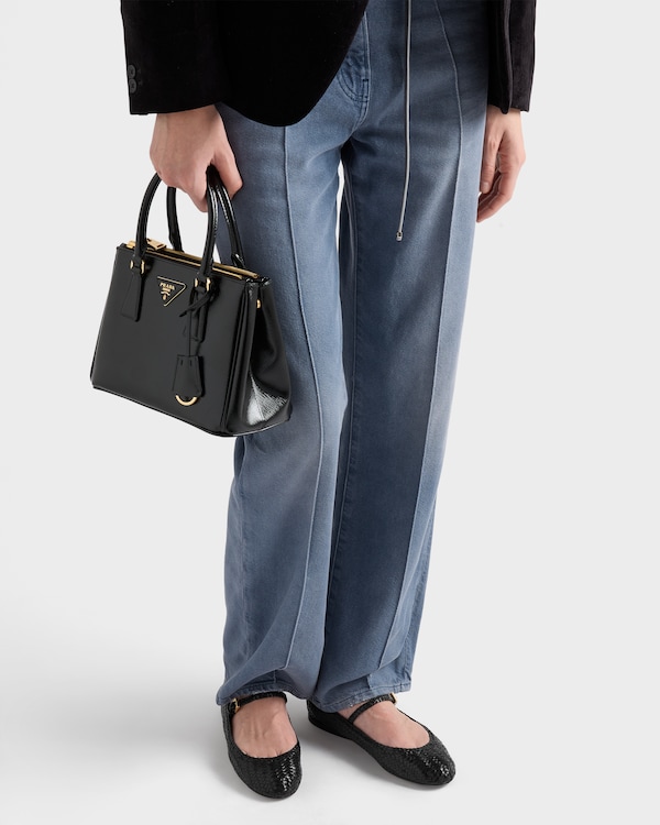 ウーブンレザー バレリーナ - ブラック ウーブンレザー バレリーナ - ブラック