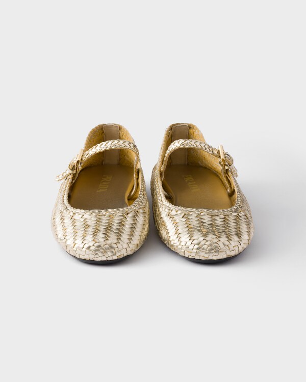 Woven leather ballerinas - Pyrite Woven leather ballerinas - Pyrite