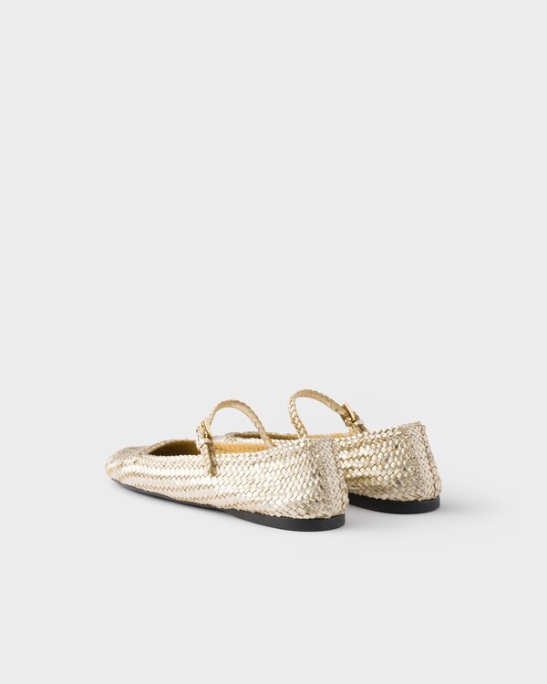 Woven leather ballerinas - Pyrite Woven leather ballerinas - Pyrite