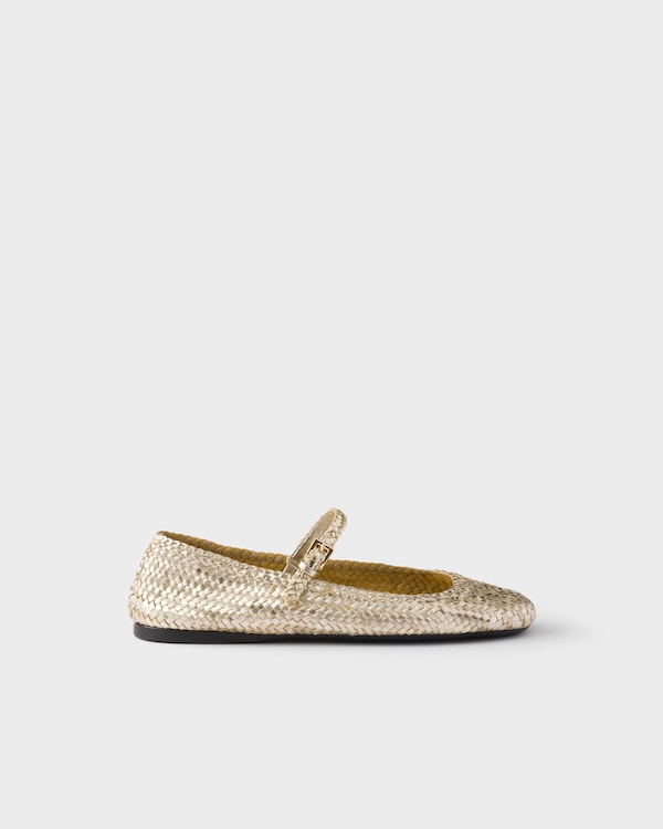 Woven leather ballerinas - Pyrite Woven leather ballerinas - Pyrite