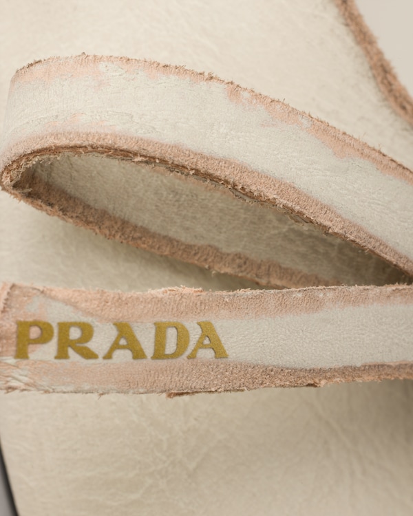 Bailarinas de piel con acabado envejecido - Blanco Calizo Bailarinas de piel con acabado envejecido - Blanco Calizo