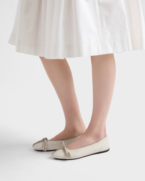Antiqued leather ballerinas - Chalk White Antiqued leather ballerinas - Chalk White