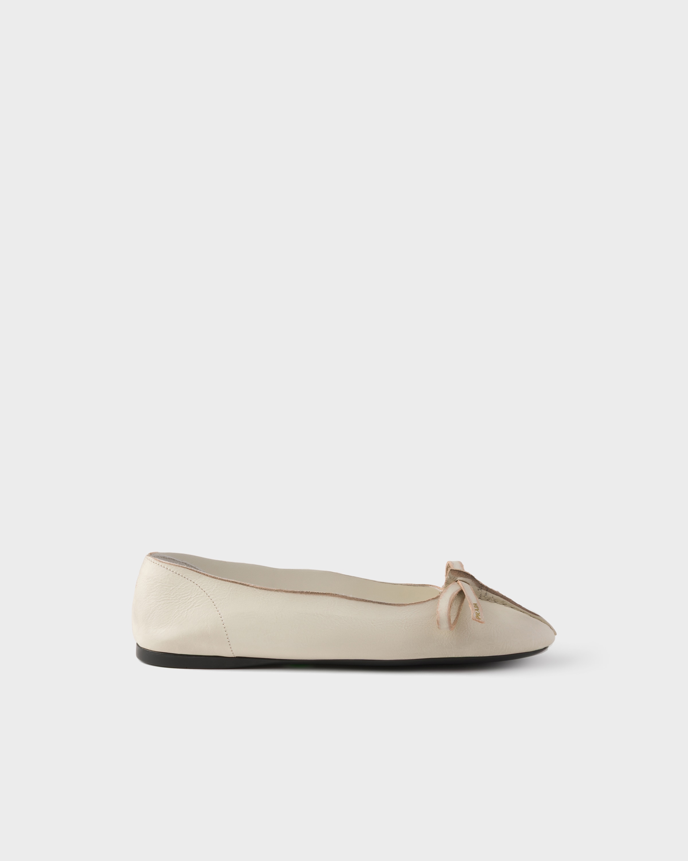 Prada Antiqued leather ballerinas