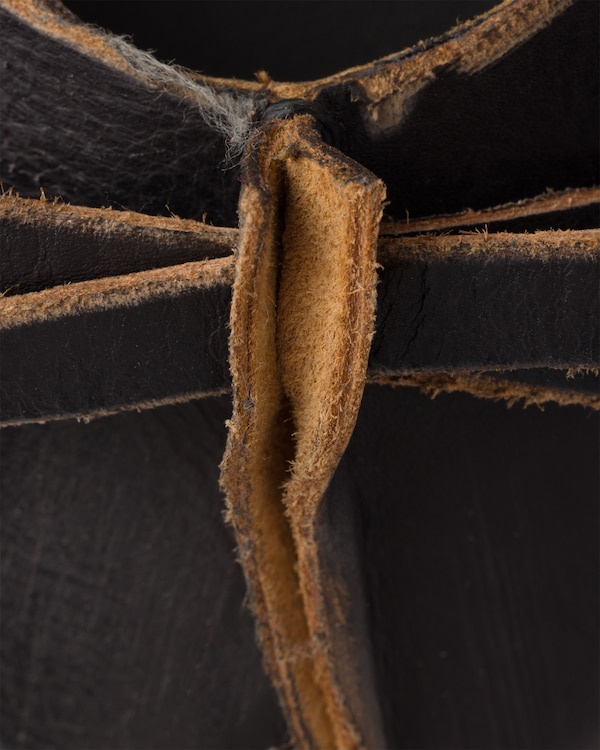 Antiqued leather ballerinas - Black/Tan Antiqued leather ballerinas - Black/Tan