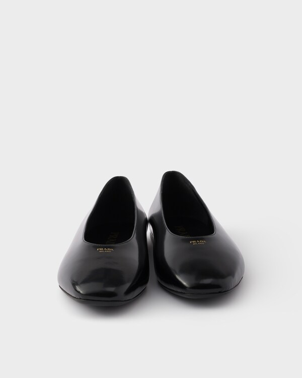 Brushed leather ballerinas - Black Brushed leather ballerinas - Black