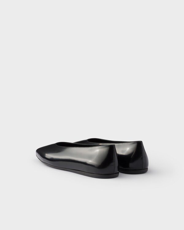 Brushed leather ballerinas - Black Brushed leather ballerinas - Black