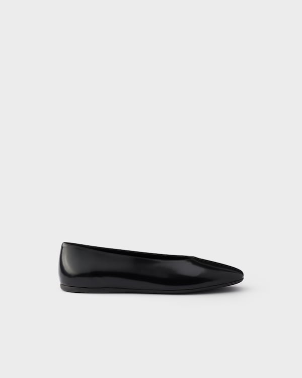 Brushed leather ballerinas - Black Brushed leather ballerinas - Black