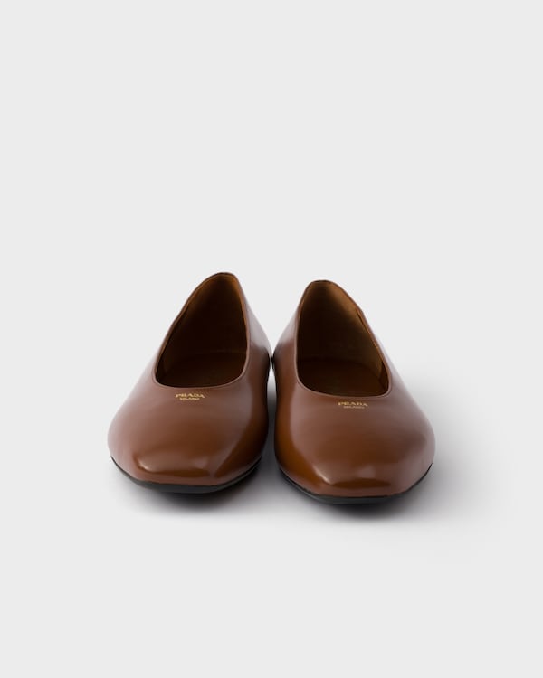 Brushed leather ballerinas - Cognac Brushed leather ballerinas - Cognac