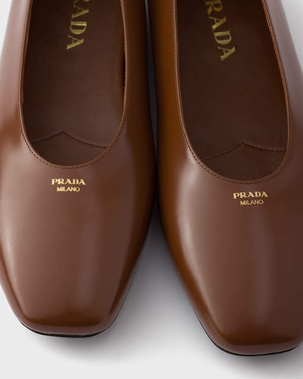 Brushed leather ballerinas - Cognac Brushed leather ballerinas - Cognac