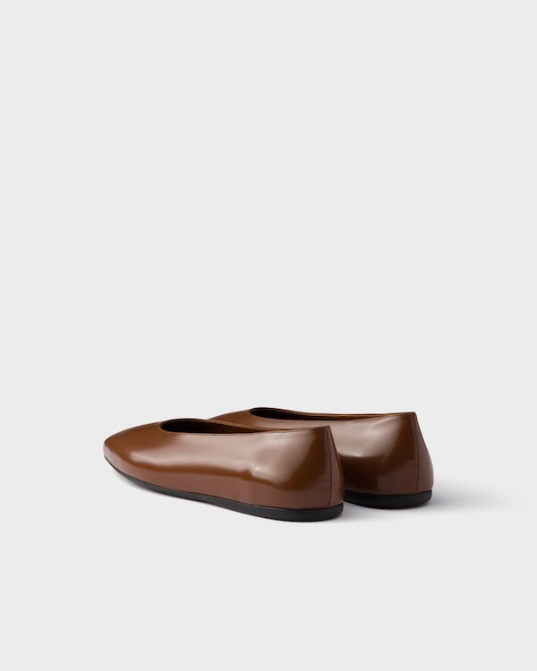 Brushed leather ballerinas - Cognac Brushed leather ballerinas - Cognac