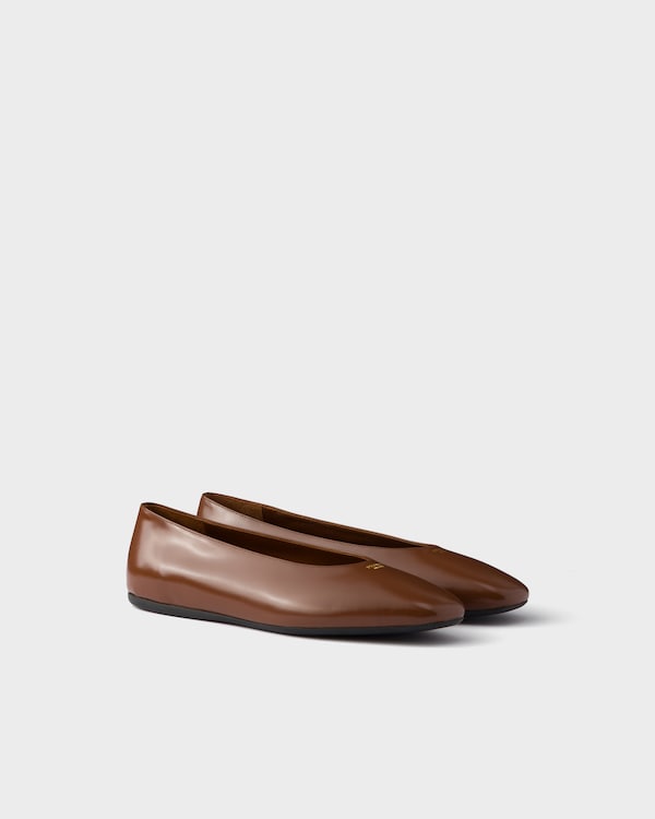 Brushed leather ballerinas - Cognac Brushed leather ballerinas - Cognac