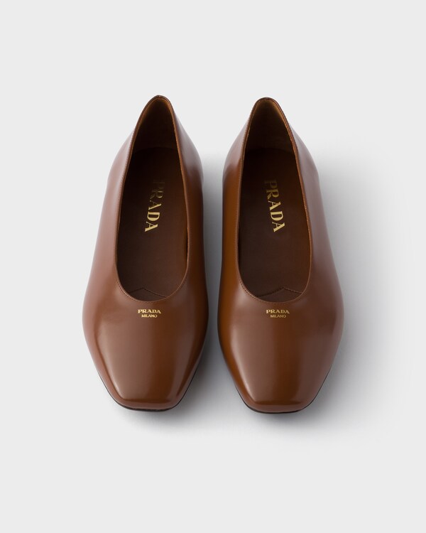 Brushed leather ballerinas - Cognac Brushed leather ballerinas - Cognac