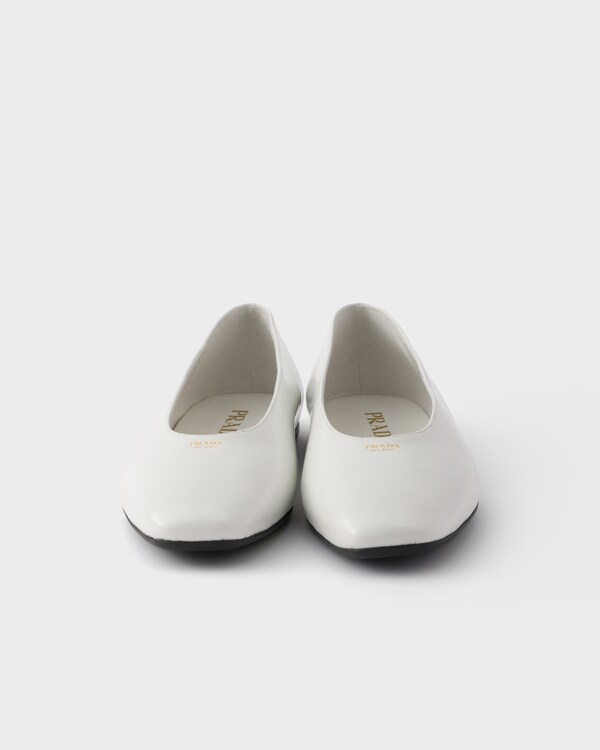 Brushed leather ballerinas - White Brushed leather ballerinas - White