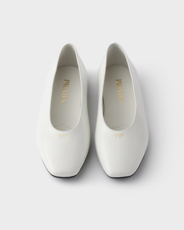 Brushed leather ballerinas - White Brushed leather ballerinas - White