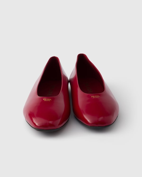 Brushed leather ballerinas - Scarlet Brushed leather ballerinas - Scarlet