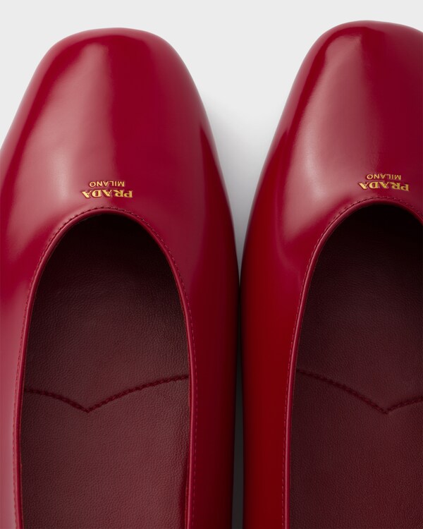 Brushed leather ballerinas - Scarlet Brushed leather ballerinas - Scarlet