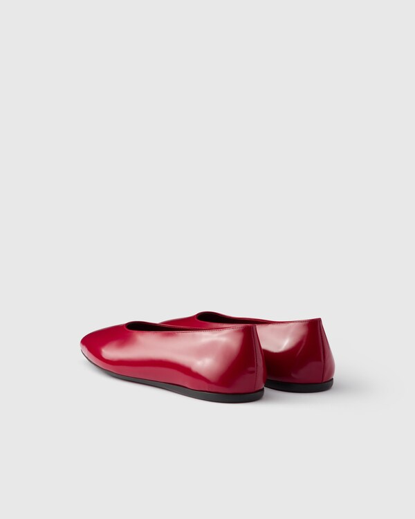 Brushed leather ballerinas - Scarlet Brushed leather ballerinas - Scarlet