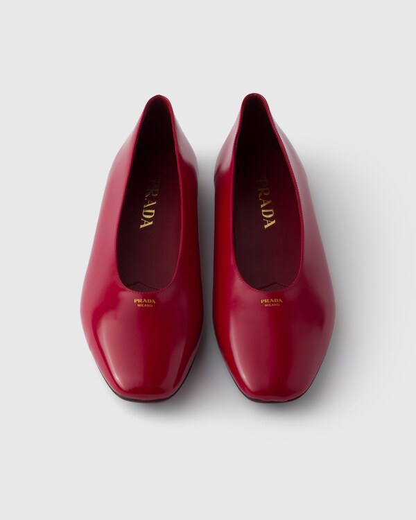 Brushed leather ballerinas - Scarlet Brushed leather ballerinas - Scarlet