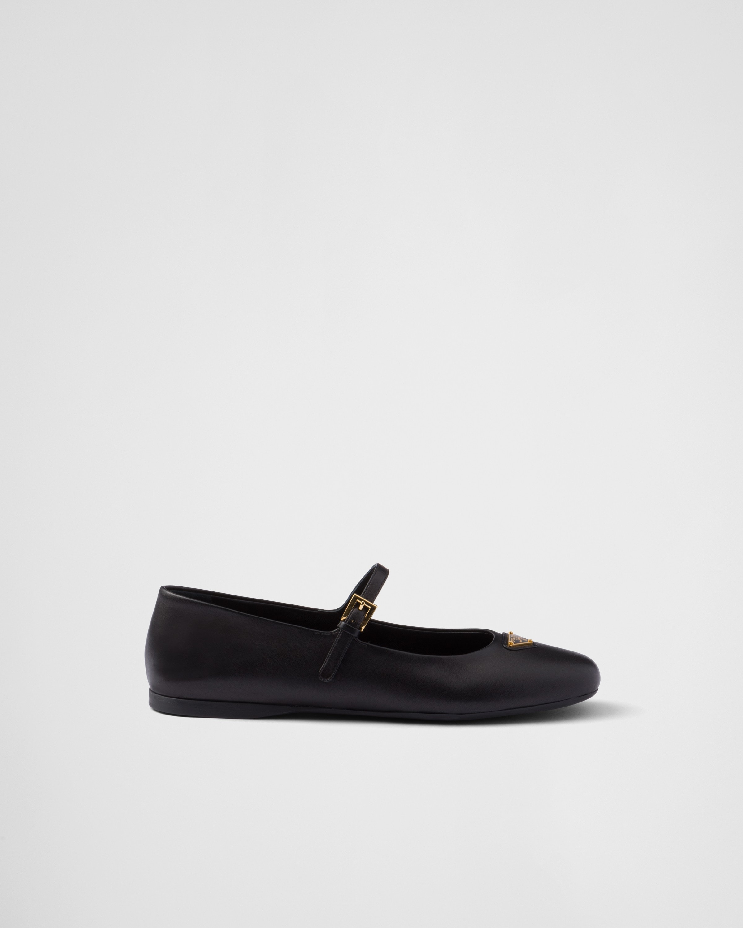 Shop Prada Nappa Leather Ballerinas In Black