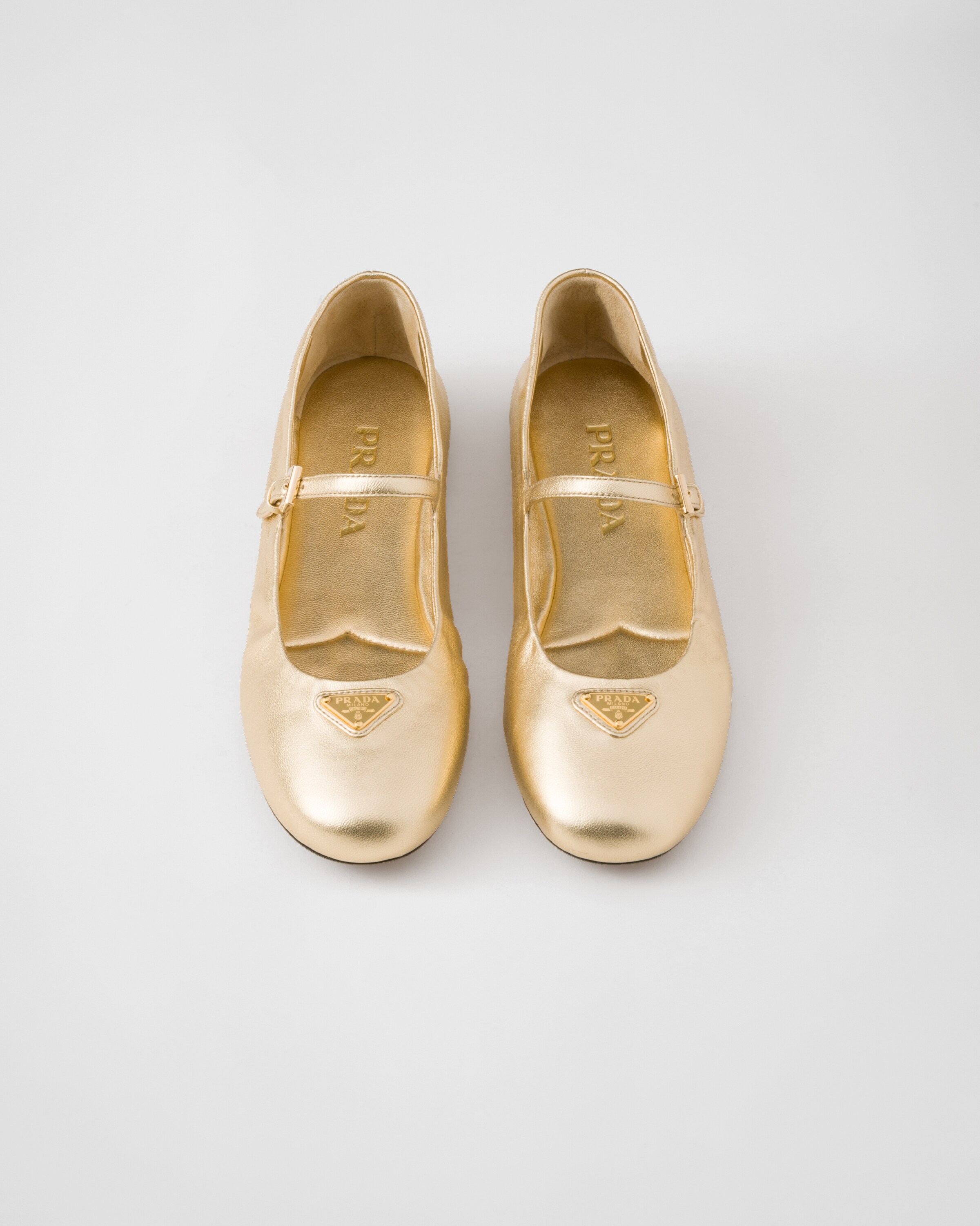 バレエシューズ Prada Chocolate Nappa Leather Ballerinas Platinum Mordoré nappa leather ballerinas | PRADA