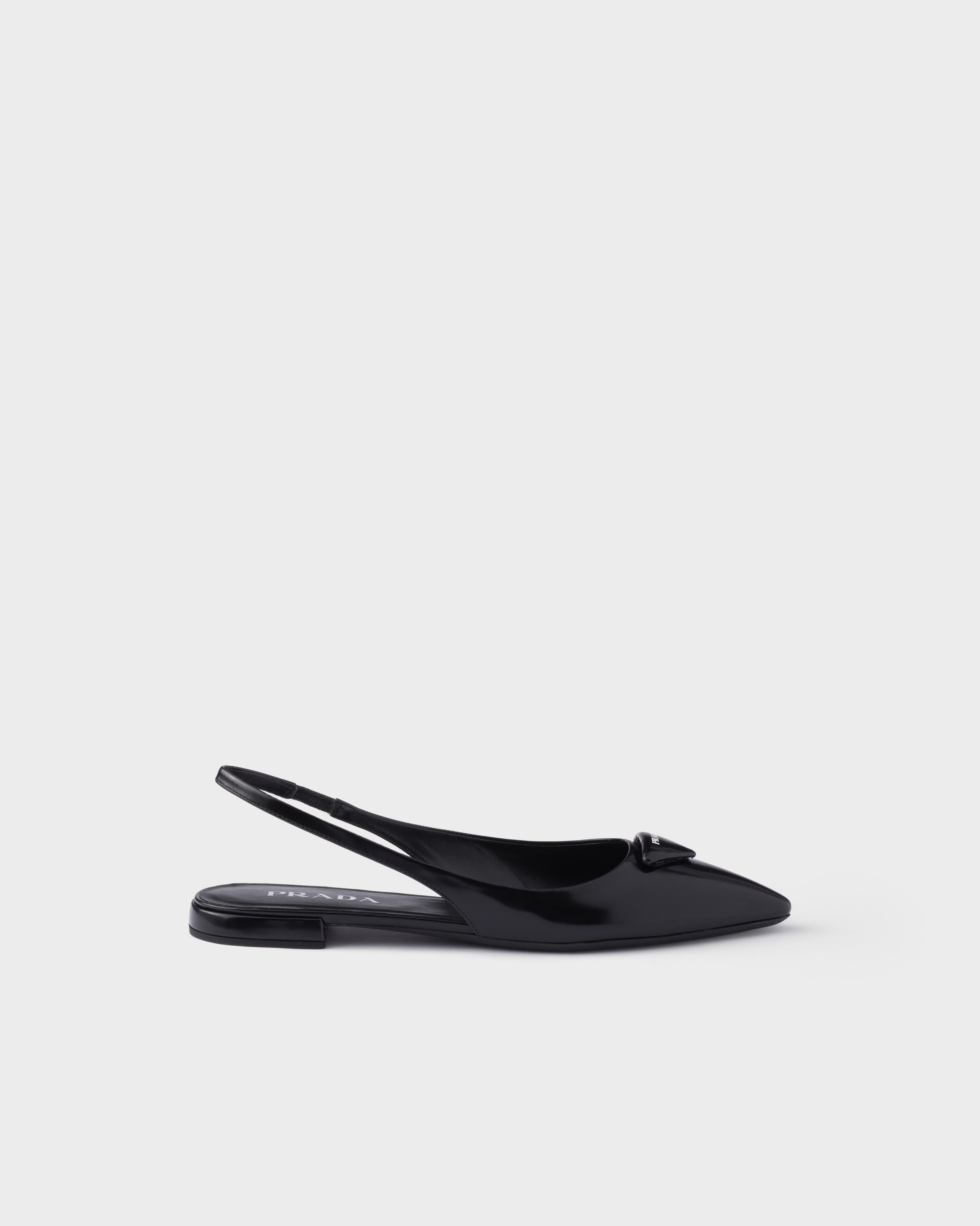 Prada Brushed leather ballerina slingbacks