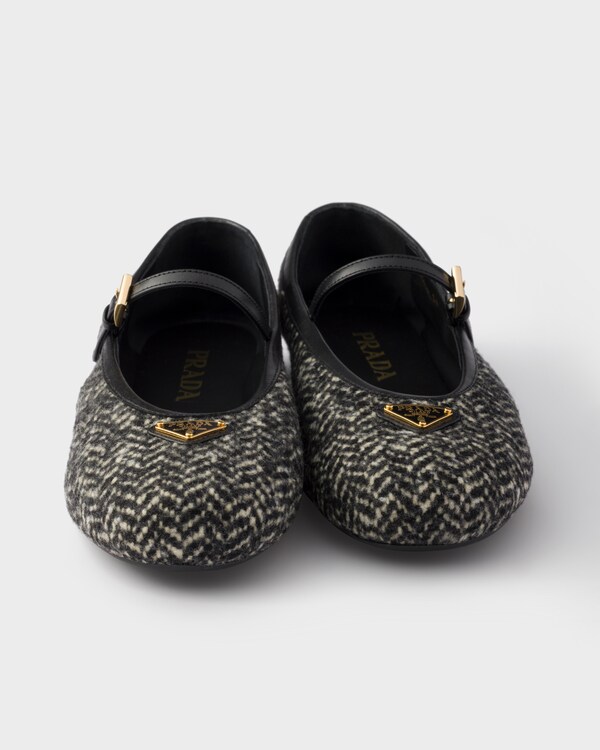 Ballerines en tissu - Blanc/Noir Ballerines en tissu - Blanc/Noir