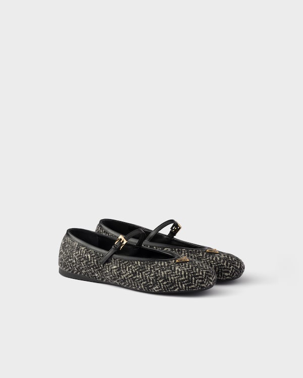 Ballerines en tissu - Blanc/Noir Ballerines en tissu - Blanc/Noir