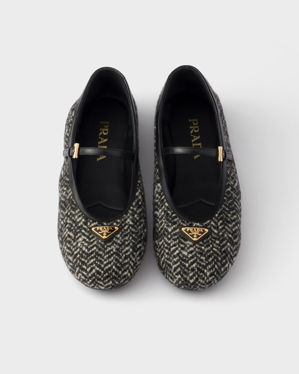 Ballerines en tissu - Blanc/Noir Ballerines en tissu - Blanc/Noir