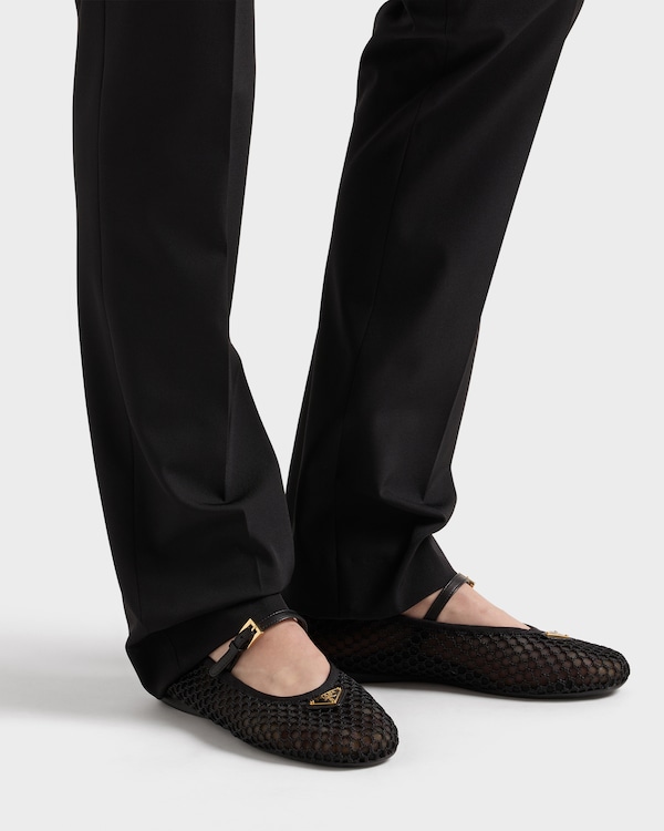 Mesh fabric ballerinas - Black Mesh fabric ballerinas - Black