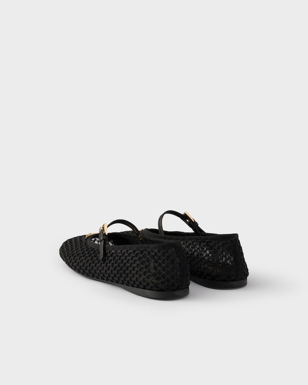 Mesh fabric ballerinas - Black Mesh fabric ballerinas - Black