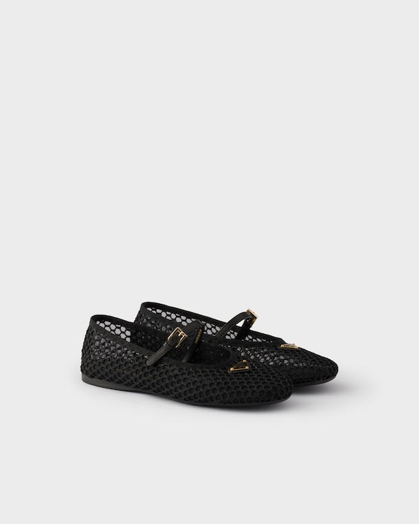 Mesh fabric ballerinas - Black Mesh fabric ballerinas - Black