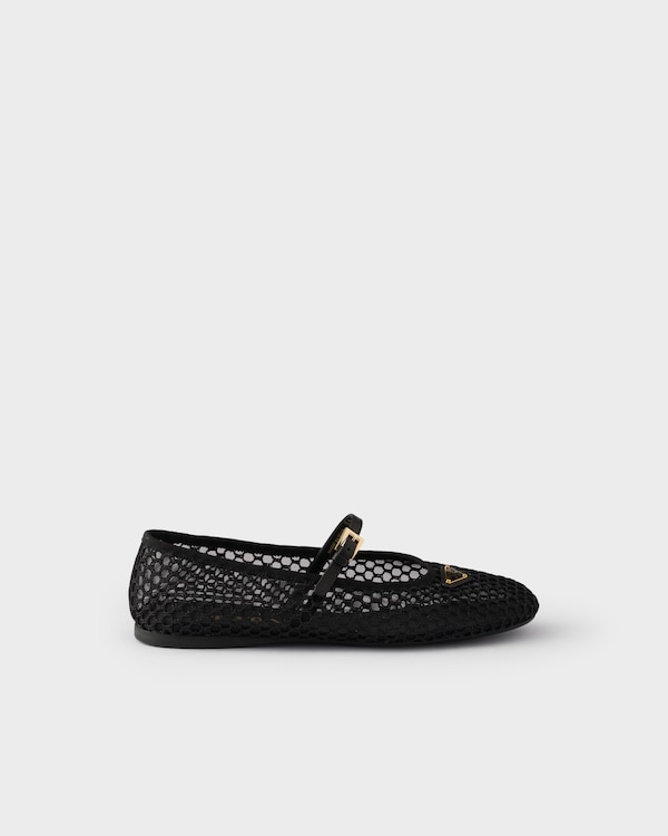 Mesh fabric ballerinas - Black Mesh fabric ballerinas - Black