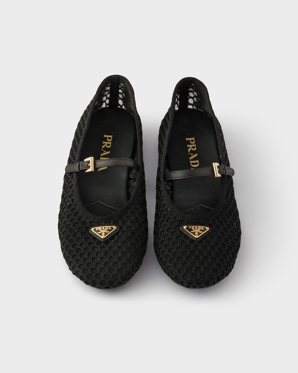 Mesh fabric ballerinas - Black Mesh fabric ballerinas - Black