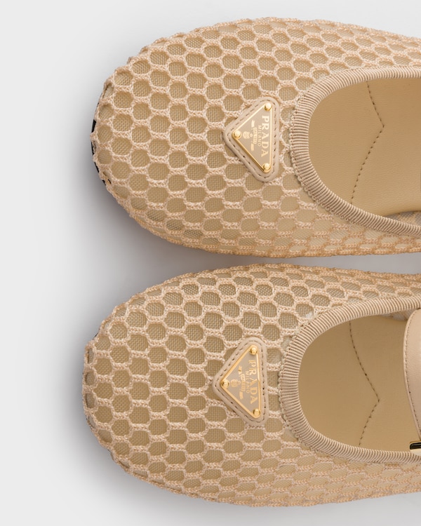 Mesh fabric ballerinas - Travertine Stone Mesh fabric ballerinas - Travertine Stone