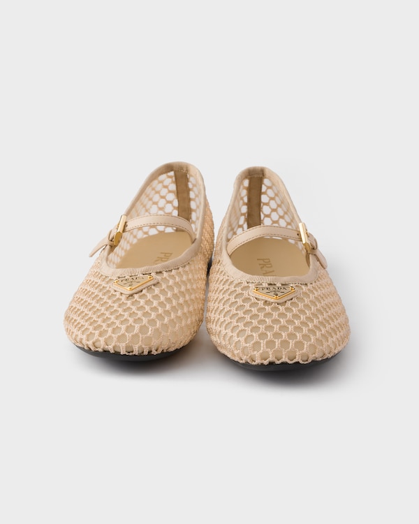Mesh fabric ballerinas - Travertine Stone Mesh fabric ballerinas - Travertine Stone