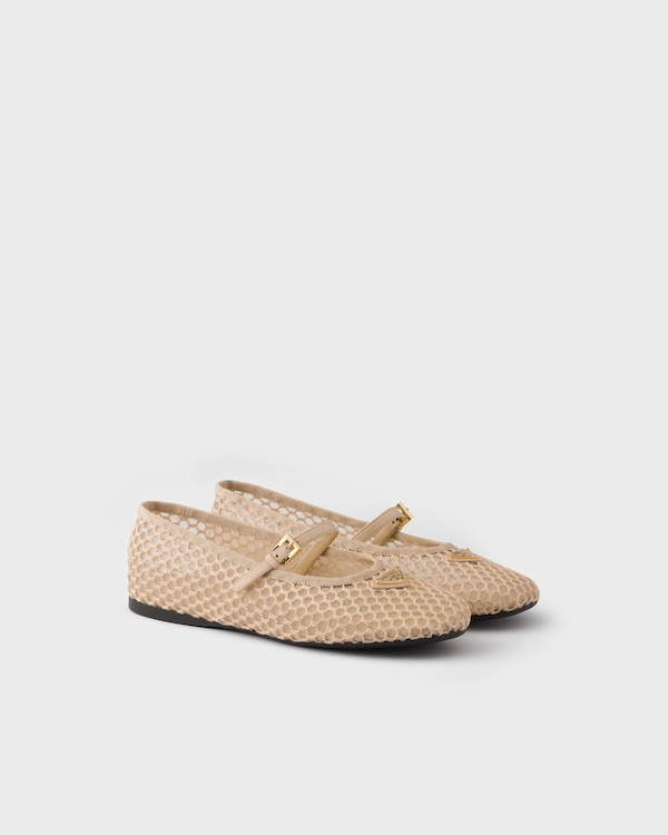 Mesh fabric ballerinas - Travertine Stone Mesh fabric ballerinas - Travertine Stone