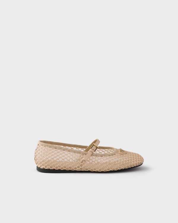 Mesh fabric ballerinas - Travertine Stone Mesh fabric ballerinas - Travertine Stone