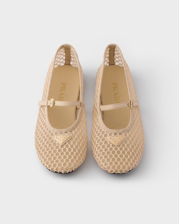 Mesh fabric ballerinas - Travertine Stone Mesh fabric ballerinas - Travertine Stone